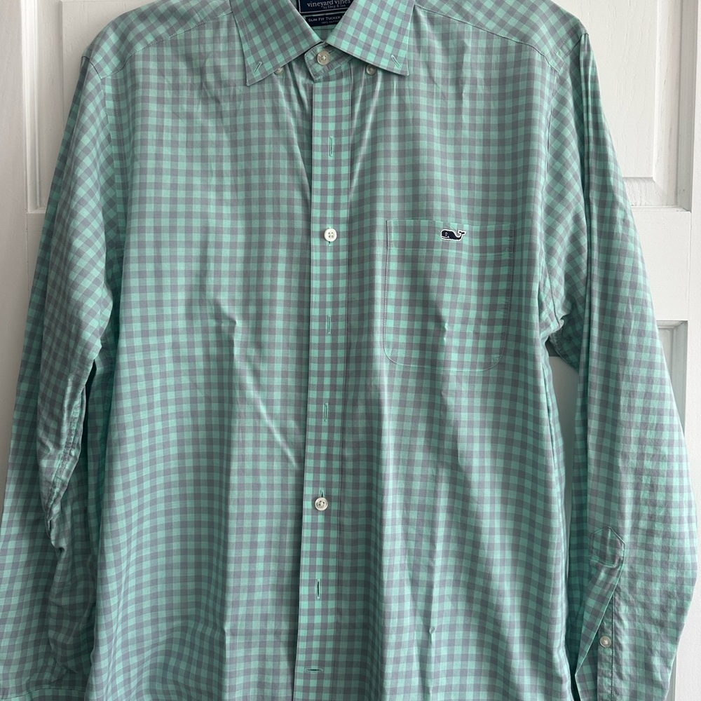 Vineyard Vines Green Checkered Men's Shirt